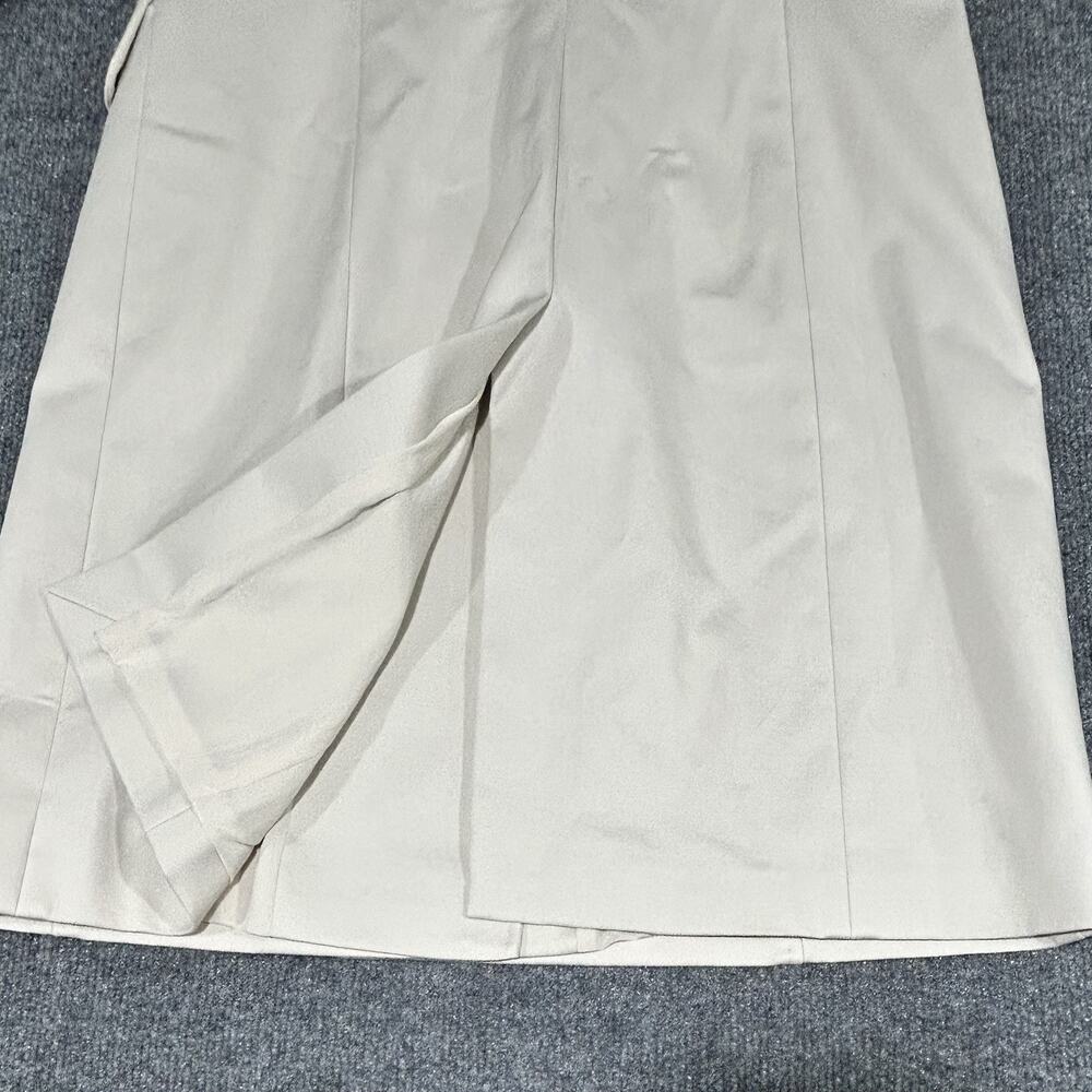 Brooks Brothers 8 Cream Stretch Cotton Trench Coat Jacket 100% Silk Lined - Picture 10 of 10